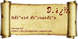 Dávid Ézsaiás névjegykártya